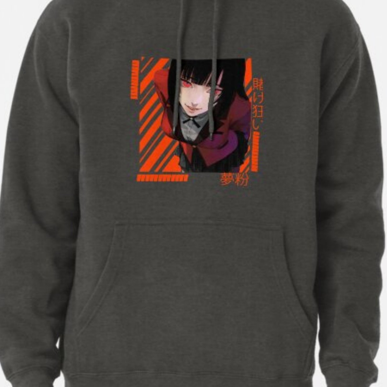6 Sizes Available, Long Sleeve Hooded Autumn and Winter Style Anime Character with Orange Background and Text Design Men'S Casual Comfortable Sweatshirt